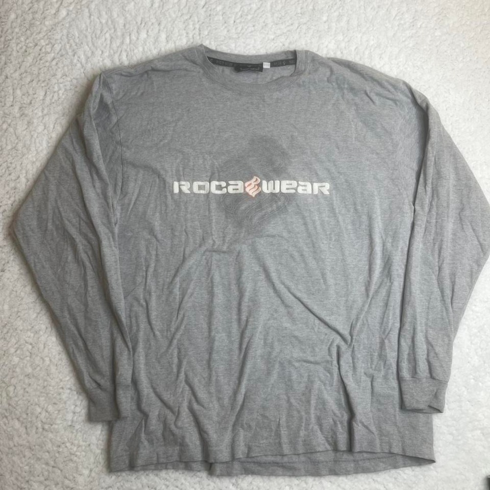 Y2K rocawear‎ mens grey long sleeve shirt skater grunge hiphop 2xl